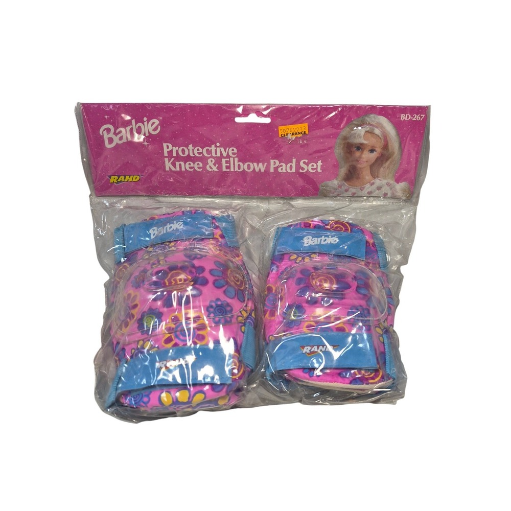 NEW 1999 VTG RAND Barbie Protective Pad Set Knee Elbow Pads Bike Skating Girls